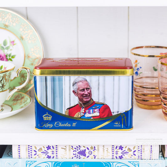 King Charles III Tea Tin with 40 English Breakfast Teabags